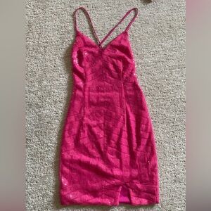 Short pink Hoco dress